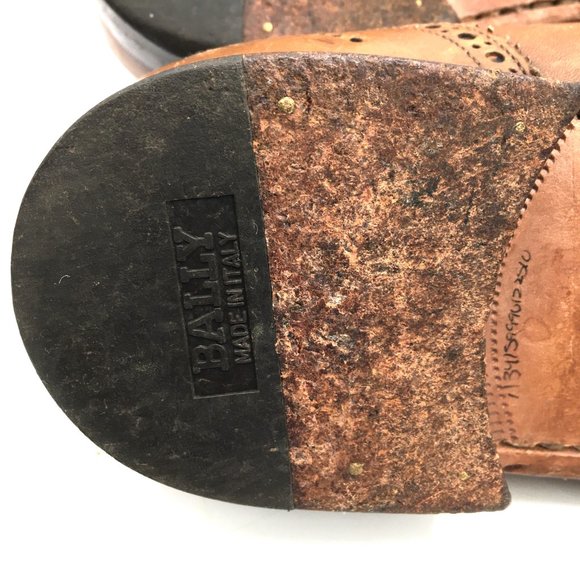 Bally brown leather Oxford dress shoes lace up leather sole classic 10.5 D men's - Picture 12 of 13